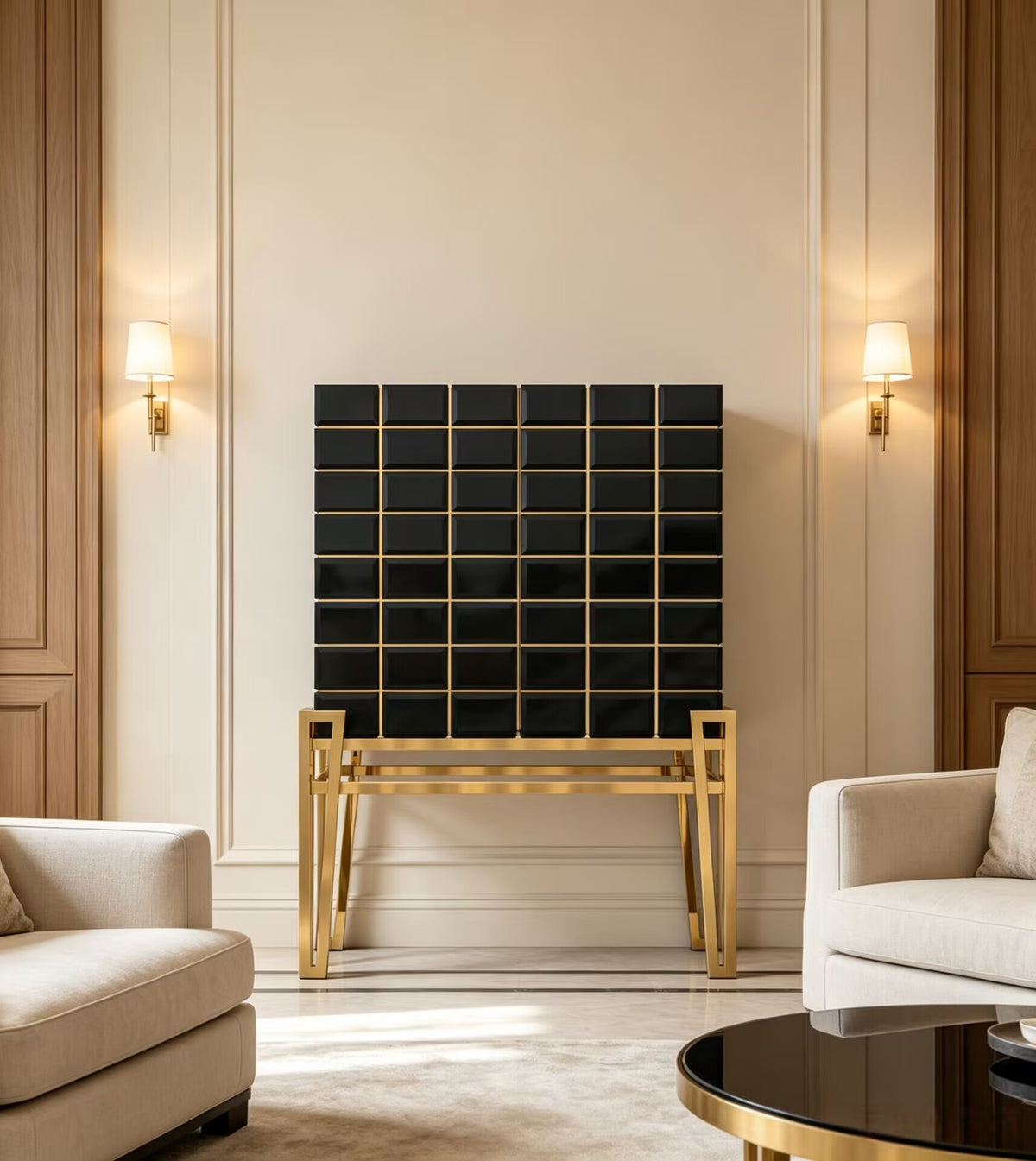 Nubian Upscale Simple Solid Wood Artistic Customize Bar Cabinet