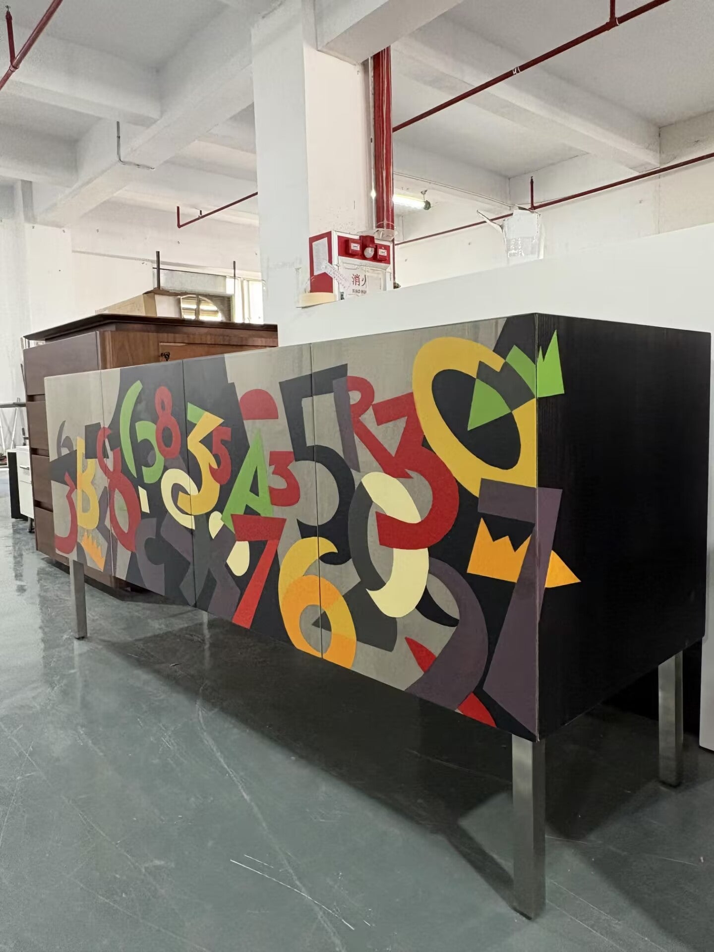 Numeri High-End Minimalism Artistic Painting Entryway Cabinet