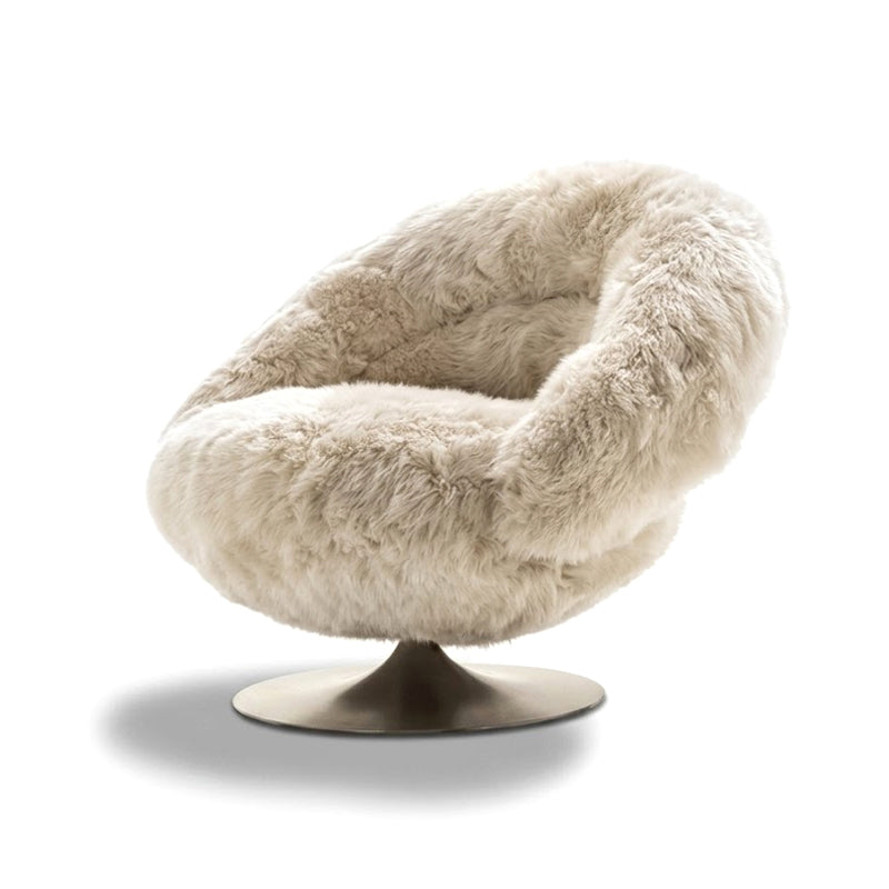 Occasional Luxury Villa Designer Art Metal Lambswool Sofa Chair