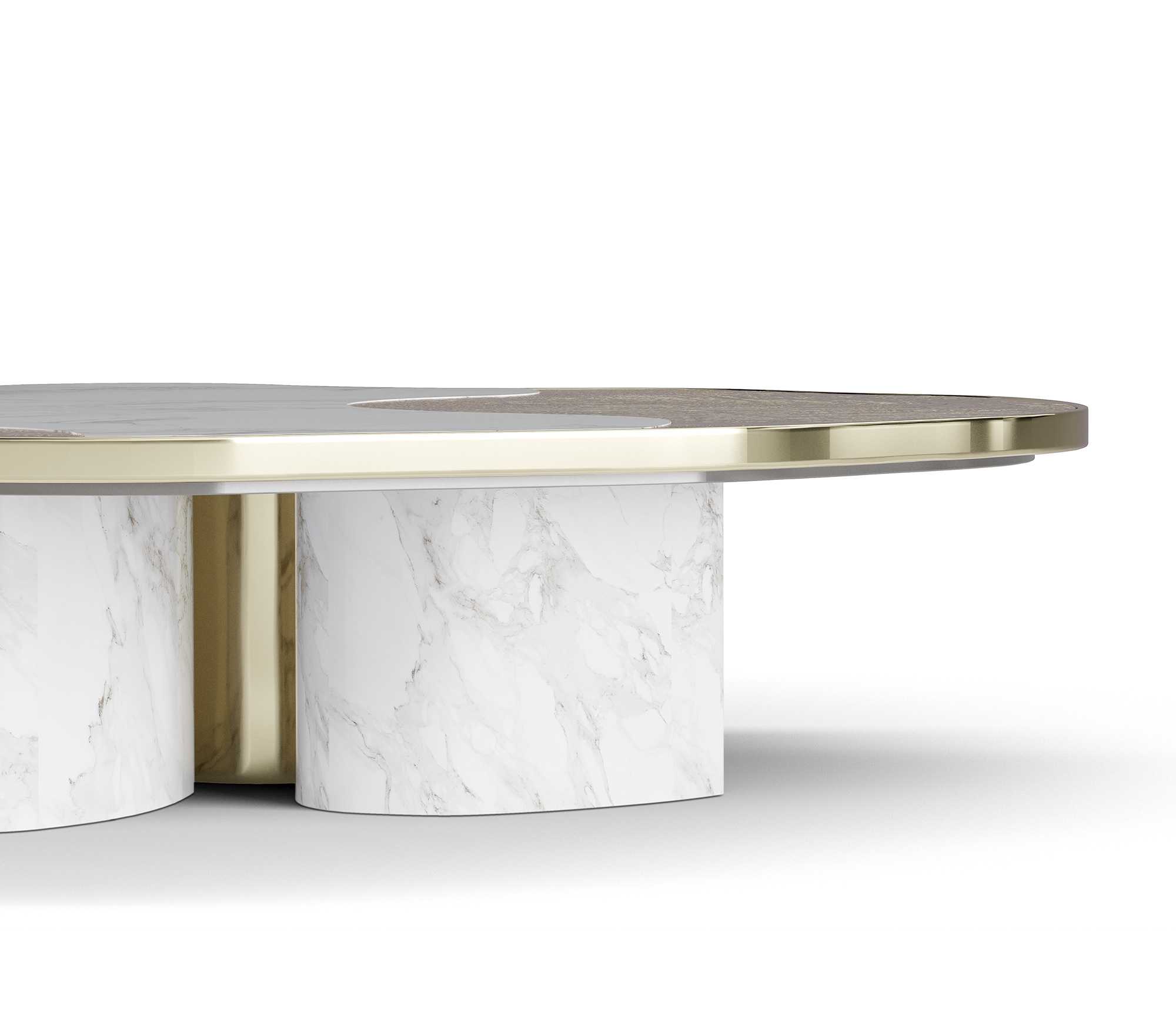 ophelia calacatta marble and gold center table
