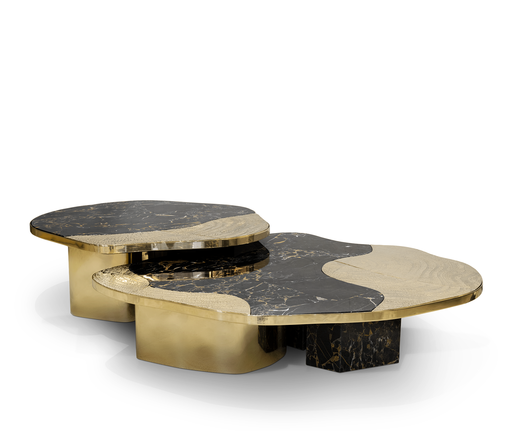 ophelia portoro marble and gold center table Versions