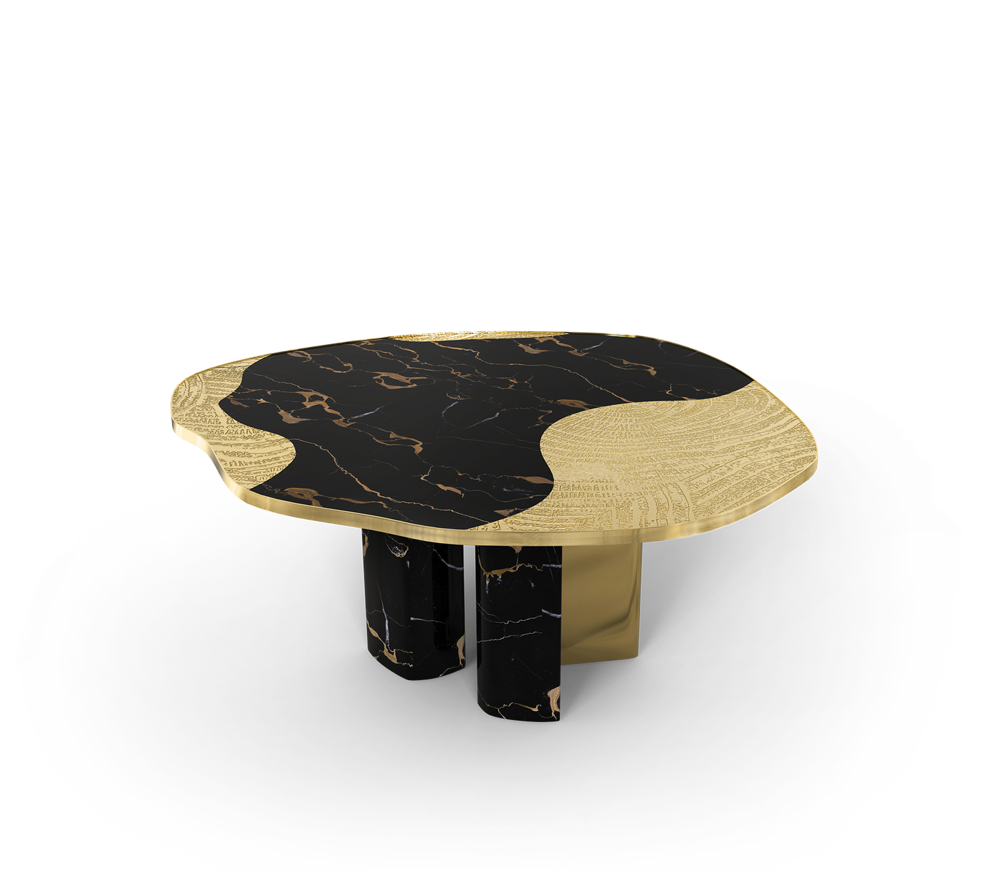 OPHELIA ROUND DINING TABLE BRASS ETCHING PROCESS LUXURIOUS RESTAURANT