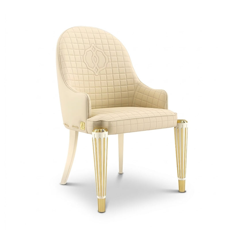 Ophelia Luxurious Stainless Steel Genuine Leather Dining Chair