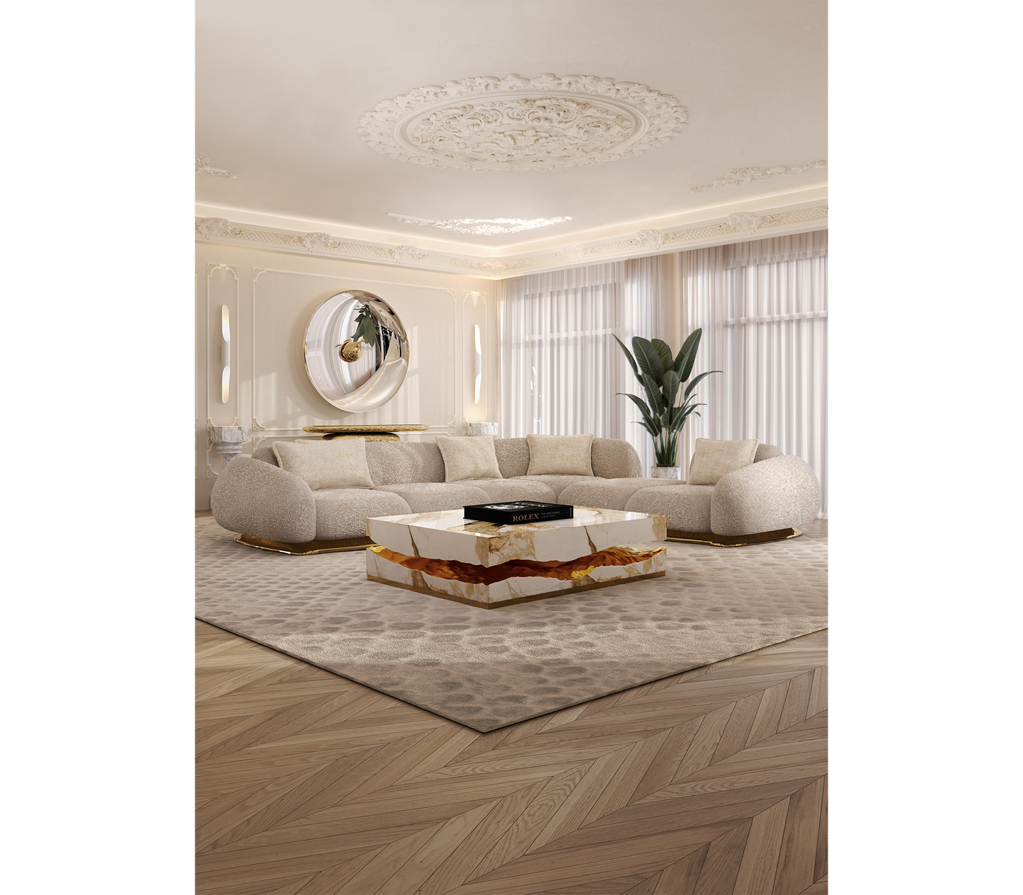 OPUS MODULAR Brass base SOFA