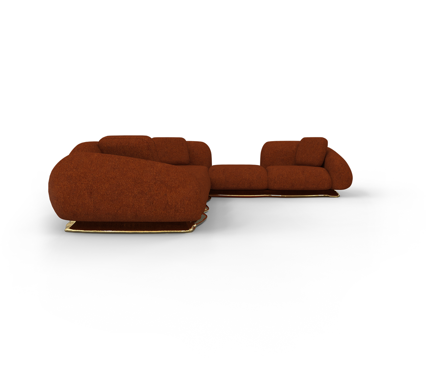 OPUS MODULAR LUXURIOUS RED SOFA PURE COPPER BOTTOM