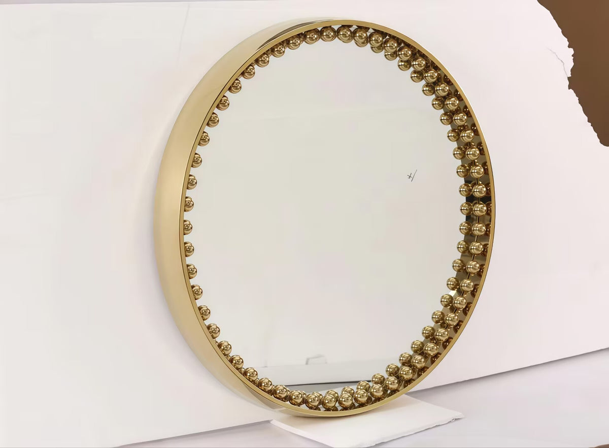 Orbis Living Room Luxurious Unique Art Metal Round Decorative Mirror