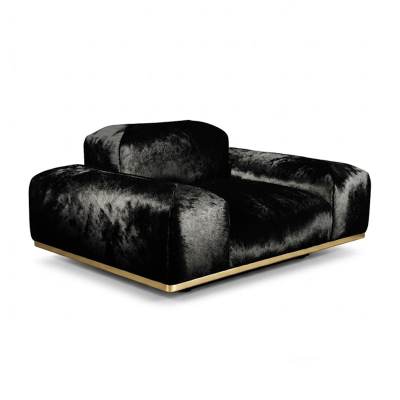 Orion Villa Living Room Modern Simple Fabric Black Single Sofa