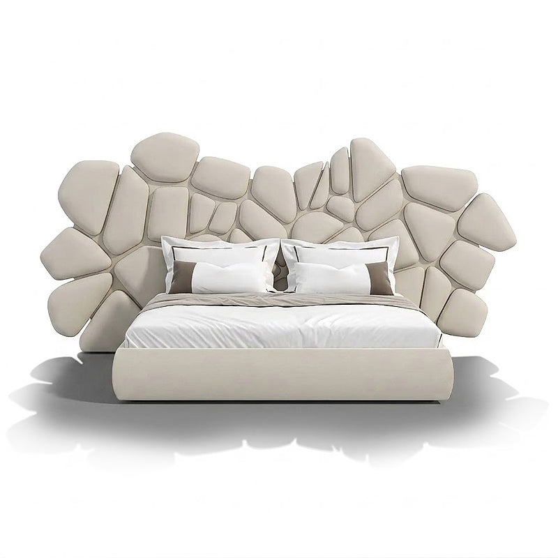Oro Irregular Unique Creativity Genuine Leather Widescreen Bed