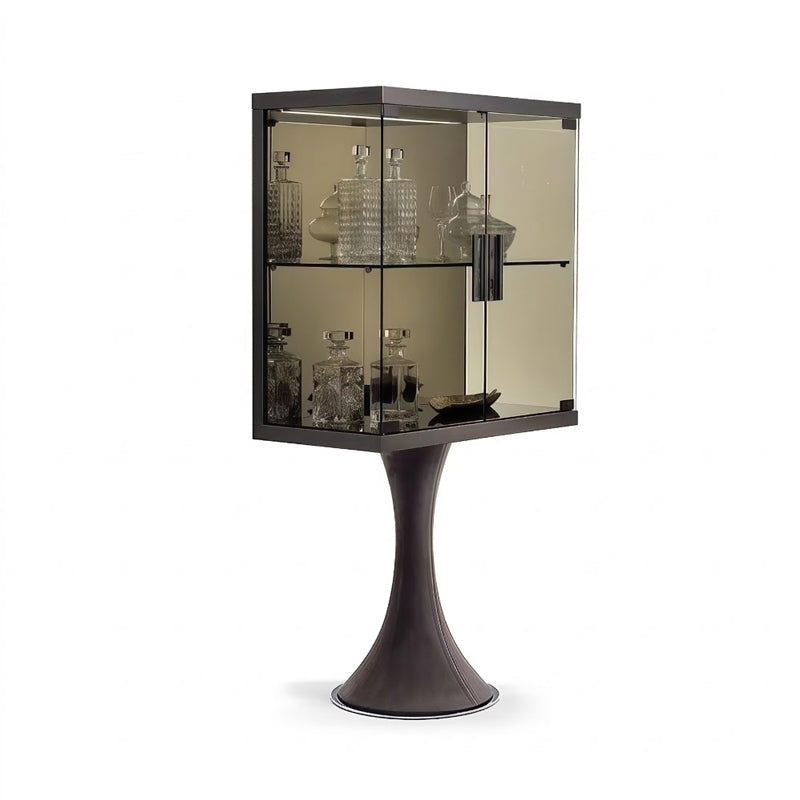 Oscar Italian Villa Designer Solid Wood Glass Standing Wine Cabinet