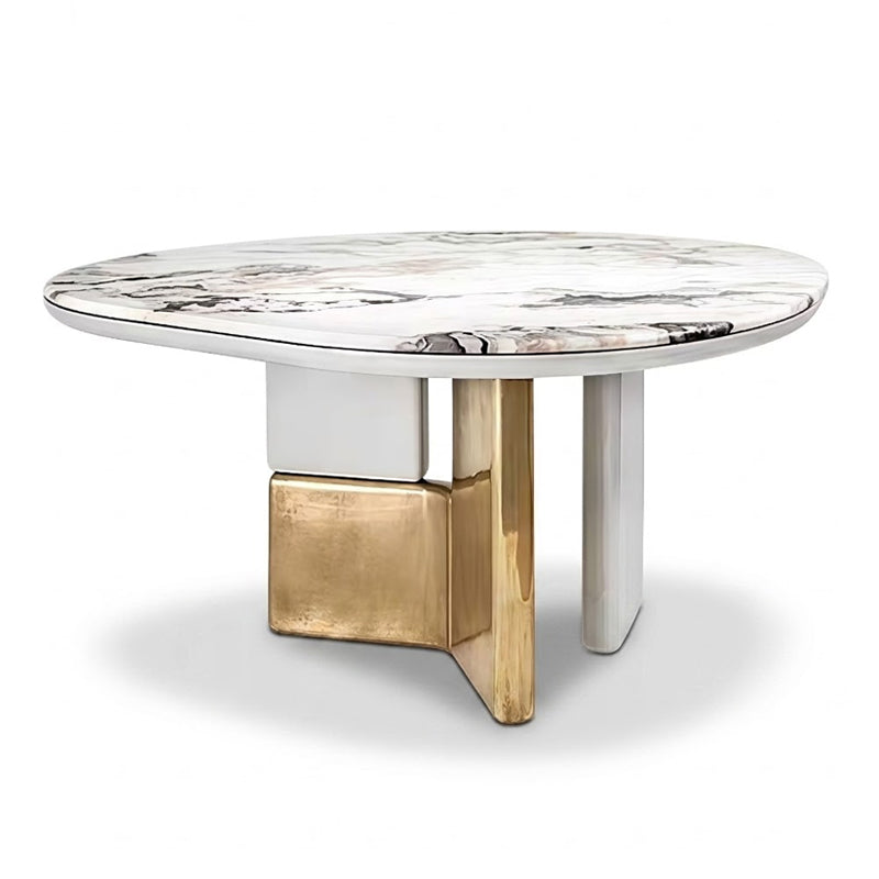 Ovoo Luxury Villa Restaurant Designer Natural Marble Dining Table