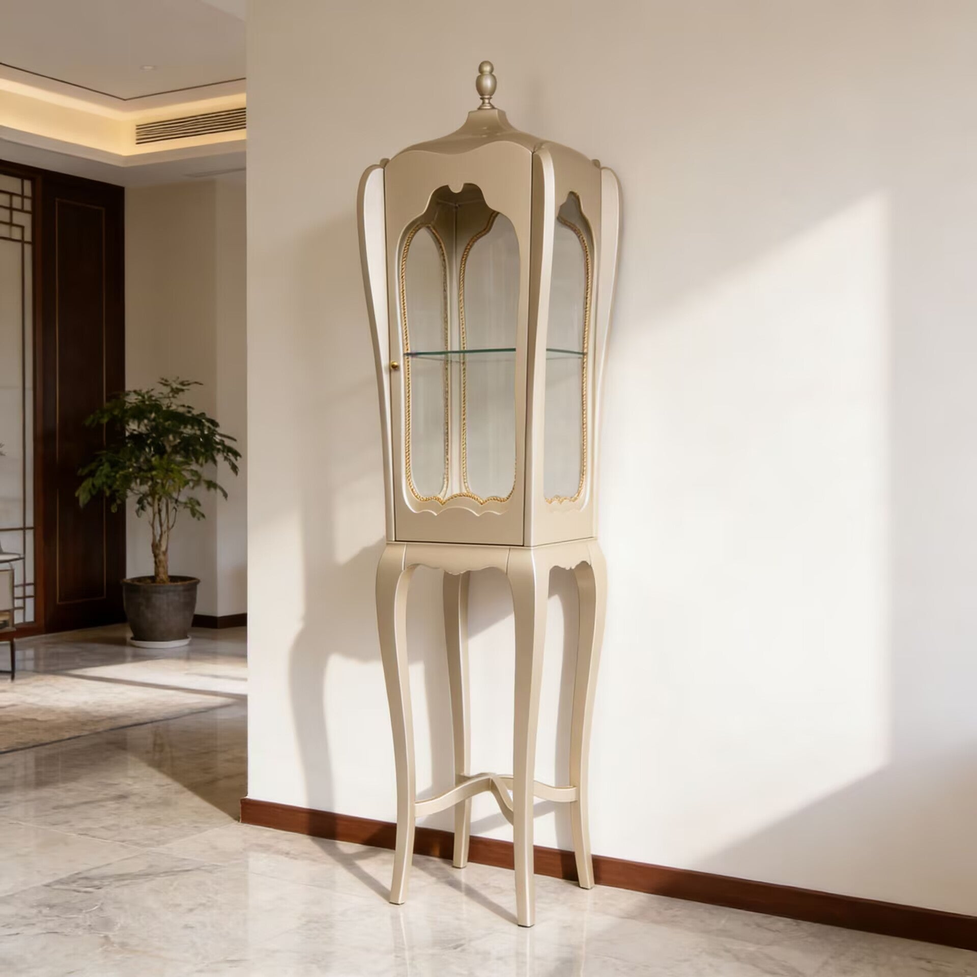 Palatino High-End Artistic Solid Wood Unique Glass Display Cabinet