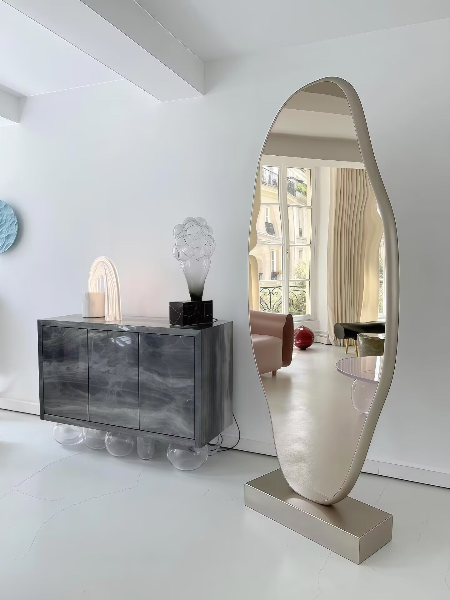 Paradise Luxury Unique High-End Glass Marble Decorative Sideboard