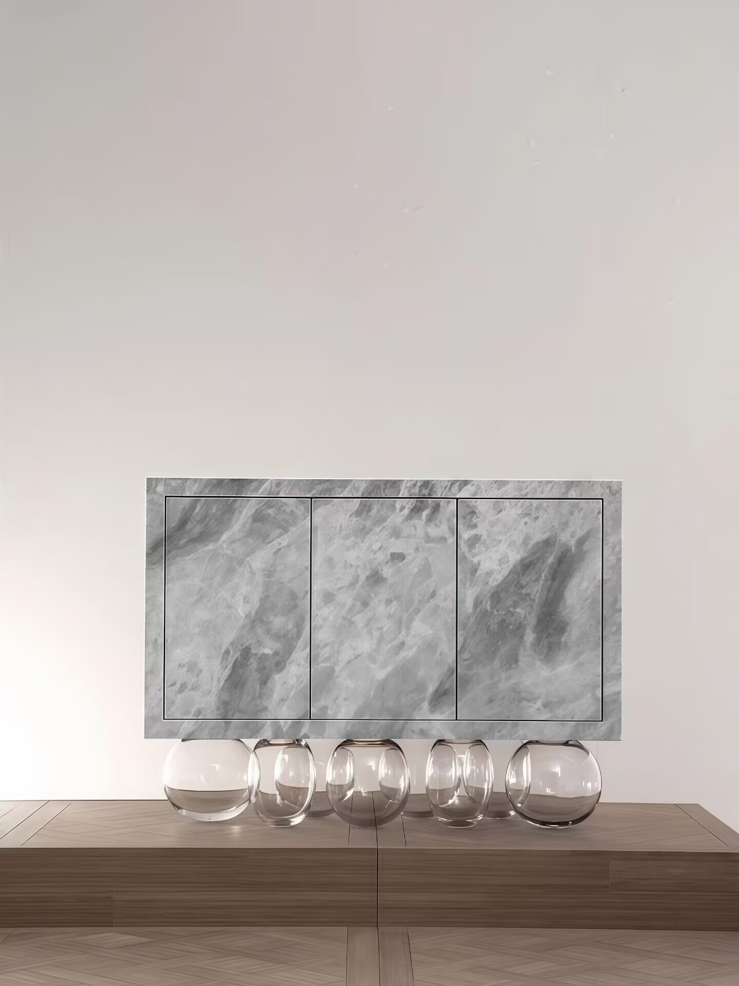 Paradise Luxury Unique High-End Glass Marble Decorative Sideboard