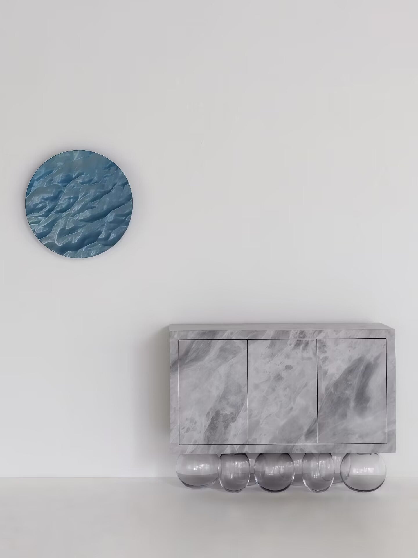 Paradise Luxury Unique High-End Glass Marble Decorative Sideboard