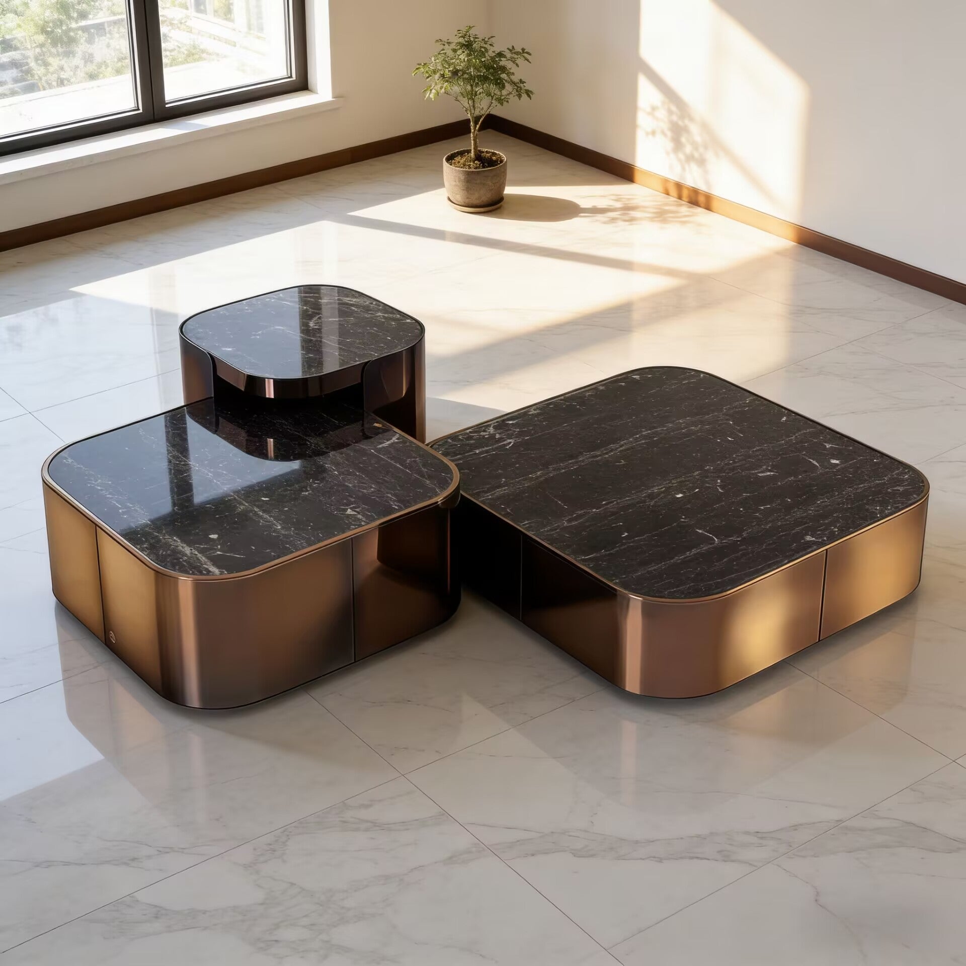 Parsons Living Room Modern Minimalism Marble Modular Coffee Table