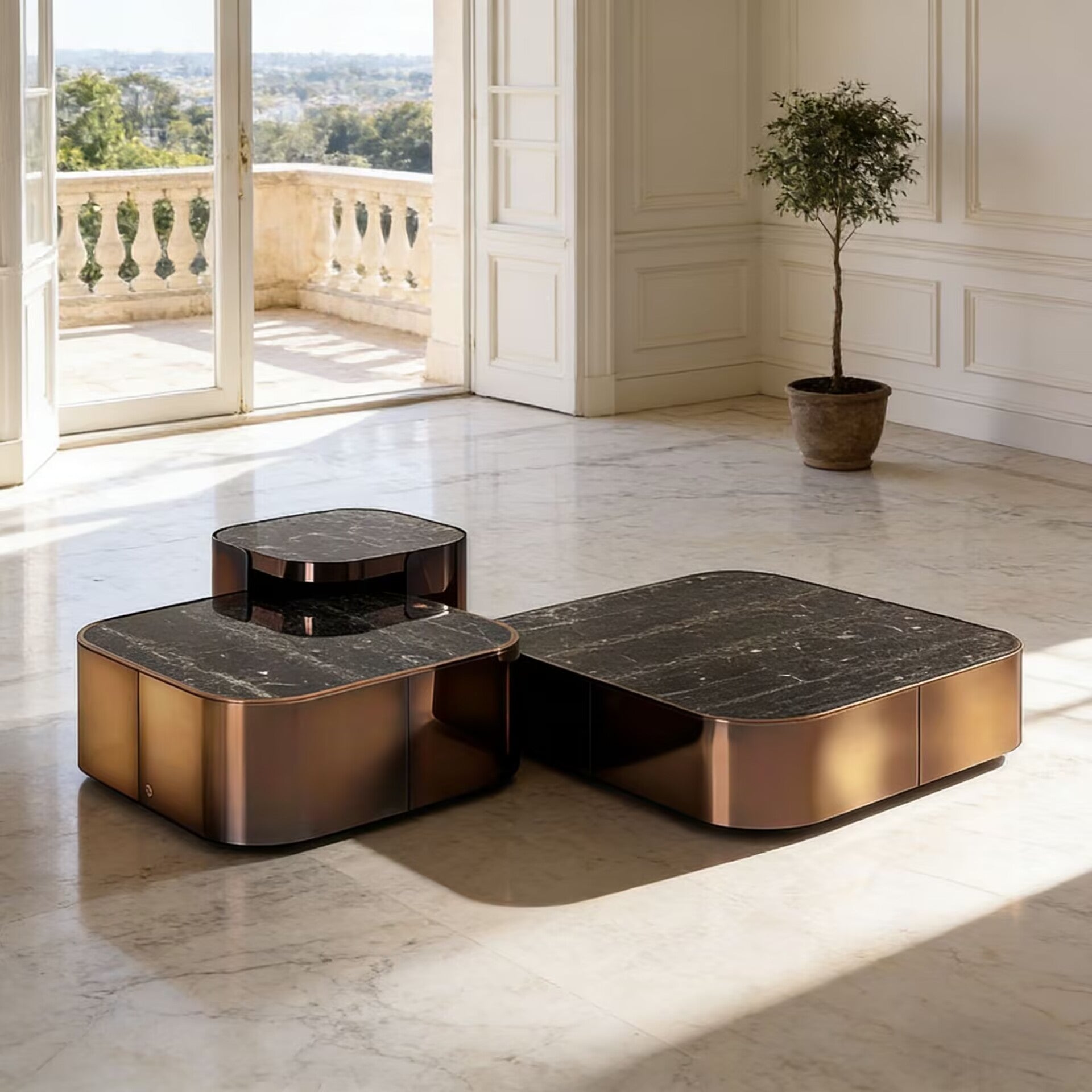 Parsons Living Room Modern Minimalism Marble Modular Coffee Table