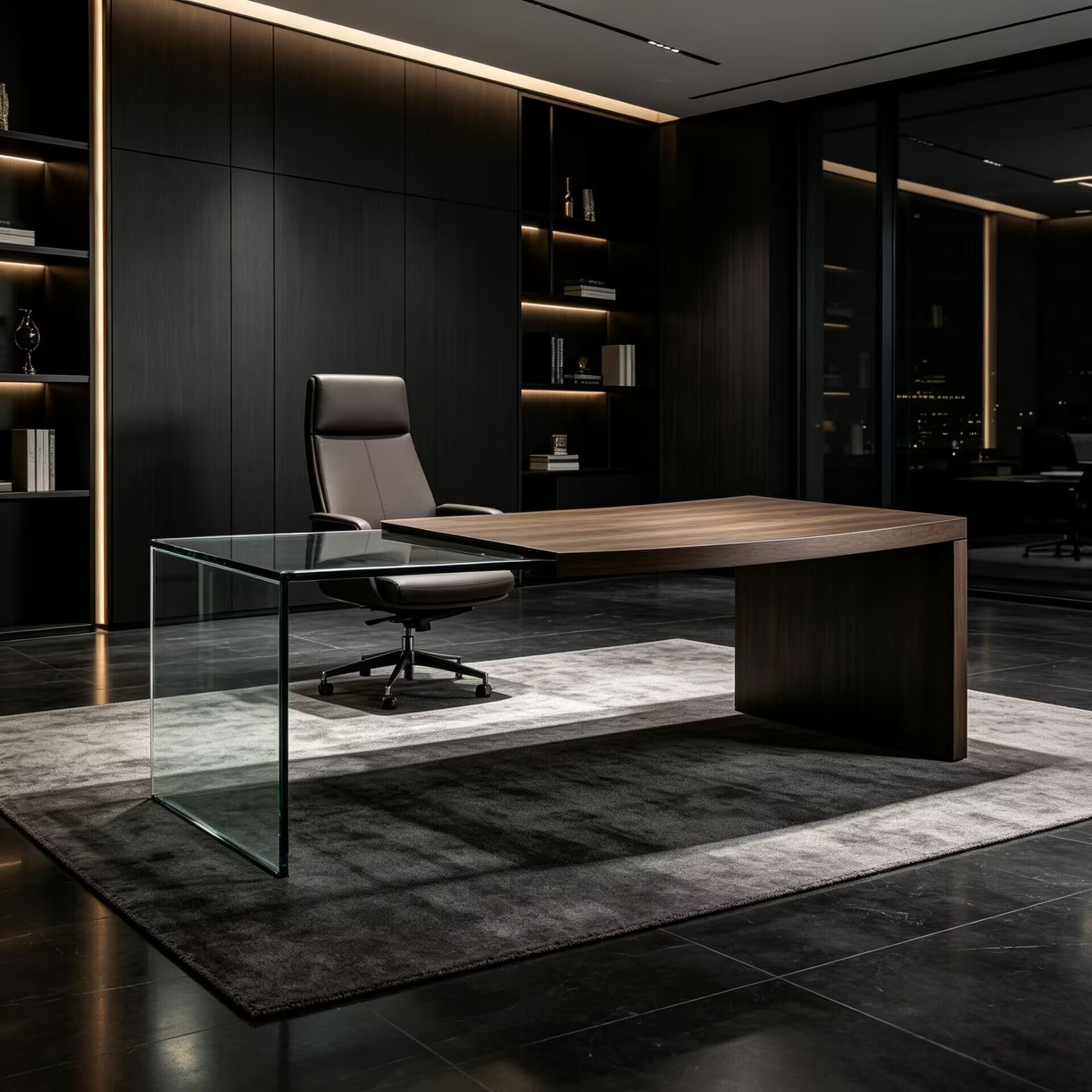 Pegaso Unique Creativity Solid Wood Simplicity Office Glass Desk