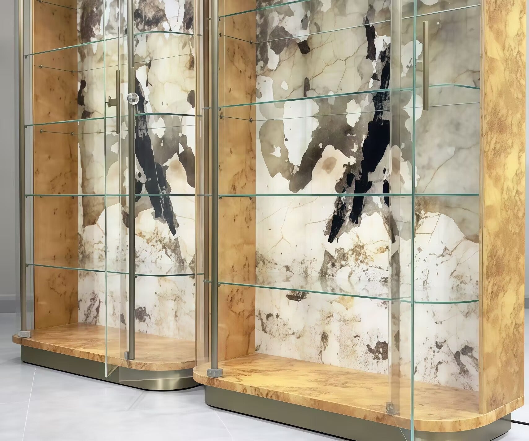 Penedo Luxurious Minimalist Creativity Marble Glass Wine Cabinet
