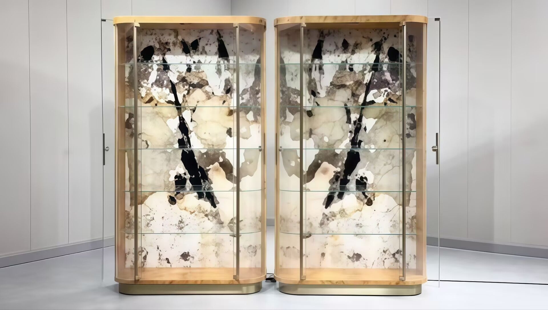 Penedo Luxurious Minimalist Creativity Marble Glass Wine Cabinet