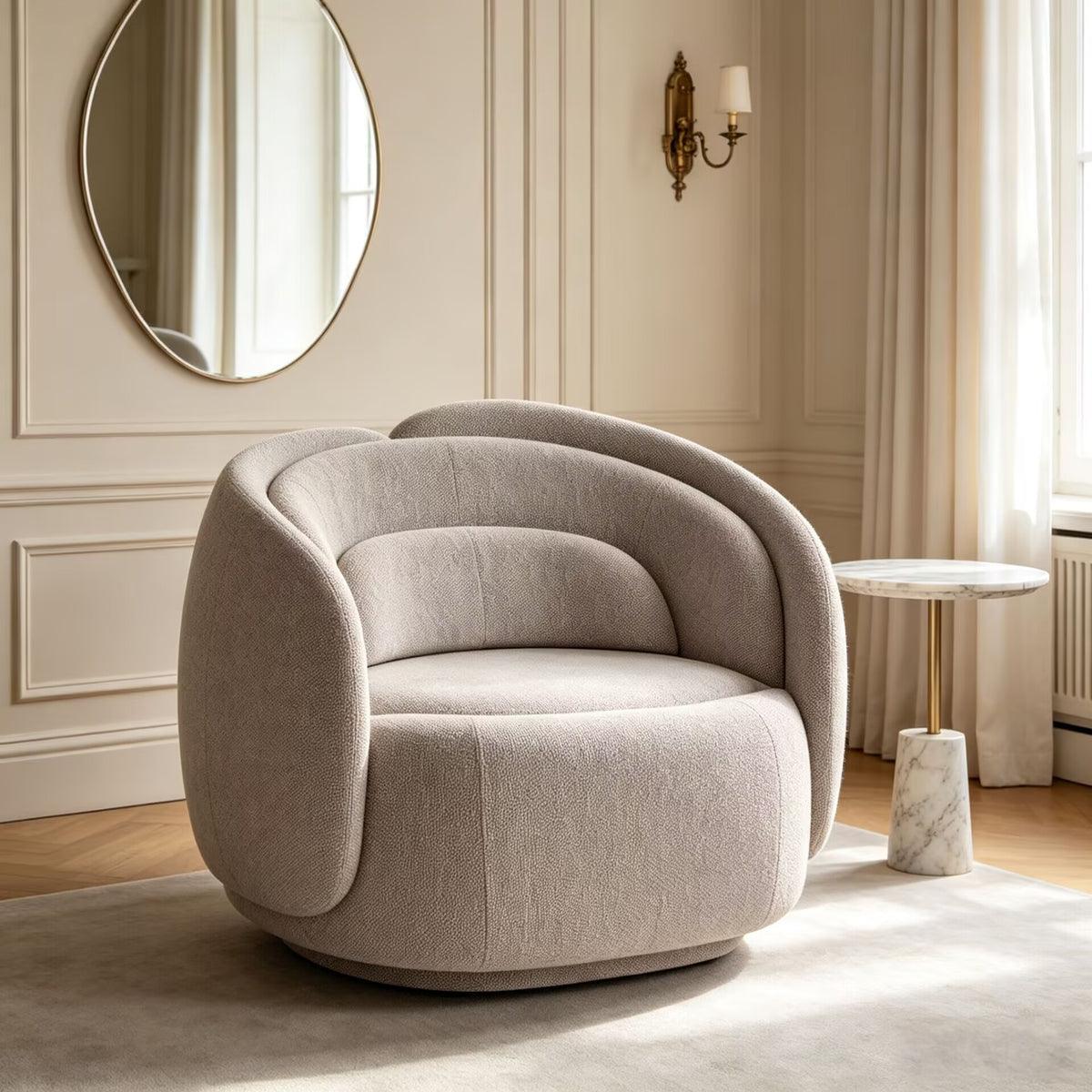 Peonia Villa Unique Creativity Irregular Petal Fabric Sofa Chair