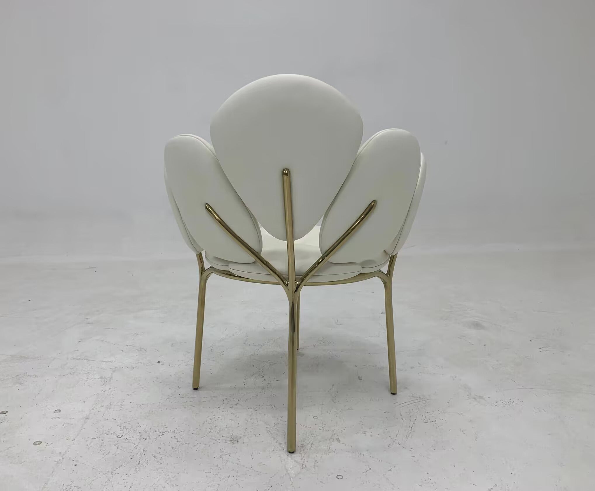 Petal Italian High End Metal Creativity Genuine Leather Dining Chair
