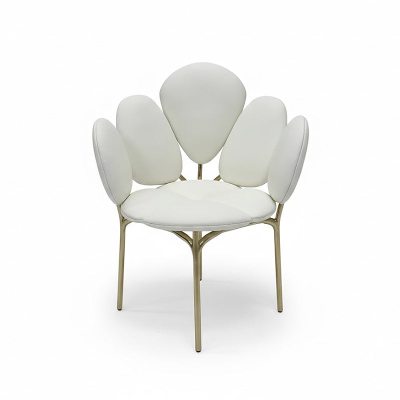 Petal Italian High End Metal Creativity Genuine Leather Dining Chair