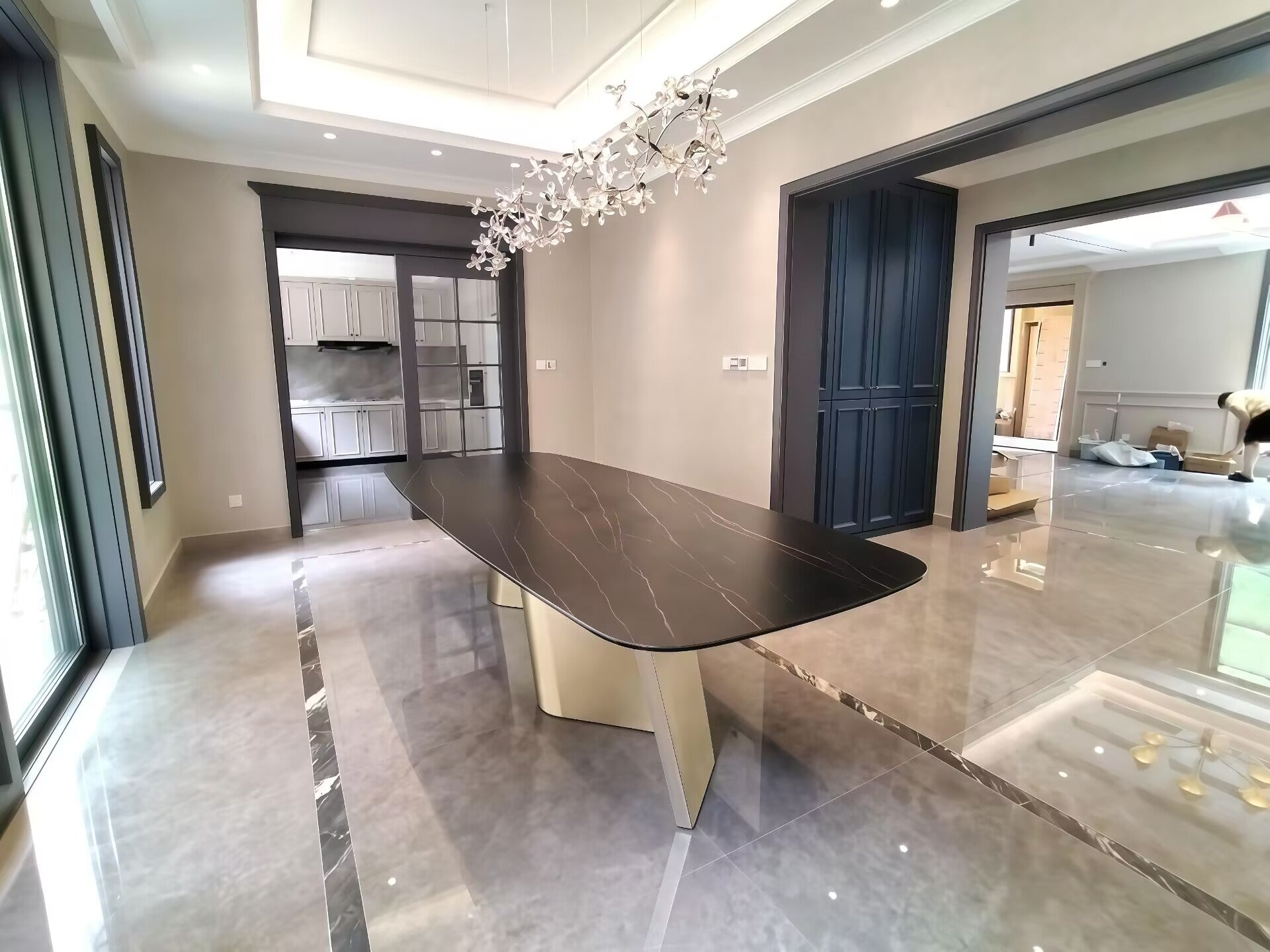 Petalo 72 Luxurious Stainless Steel Creativity Marble Dining Table