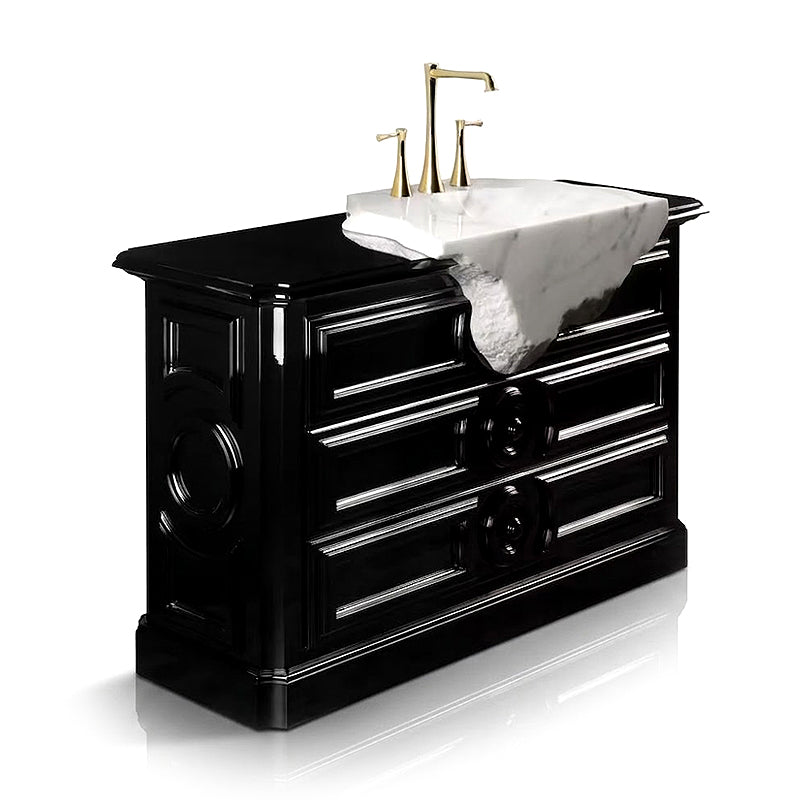 Petra Luxury Simple Solid Wood Customize Marble Washbasin