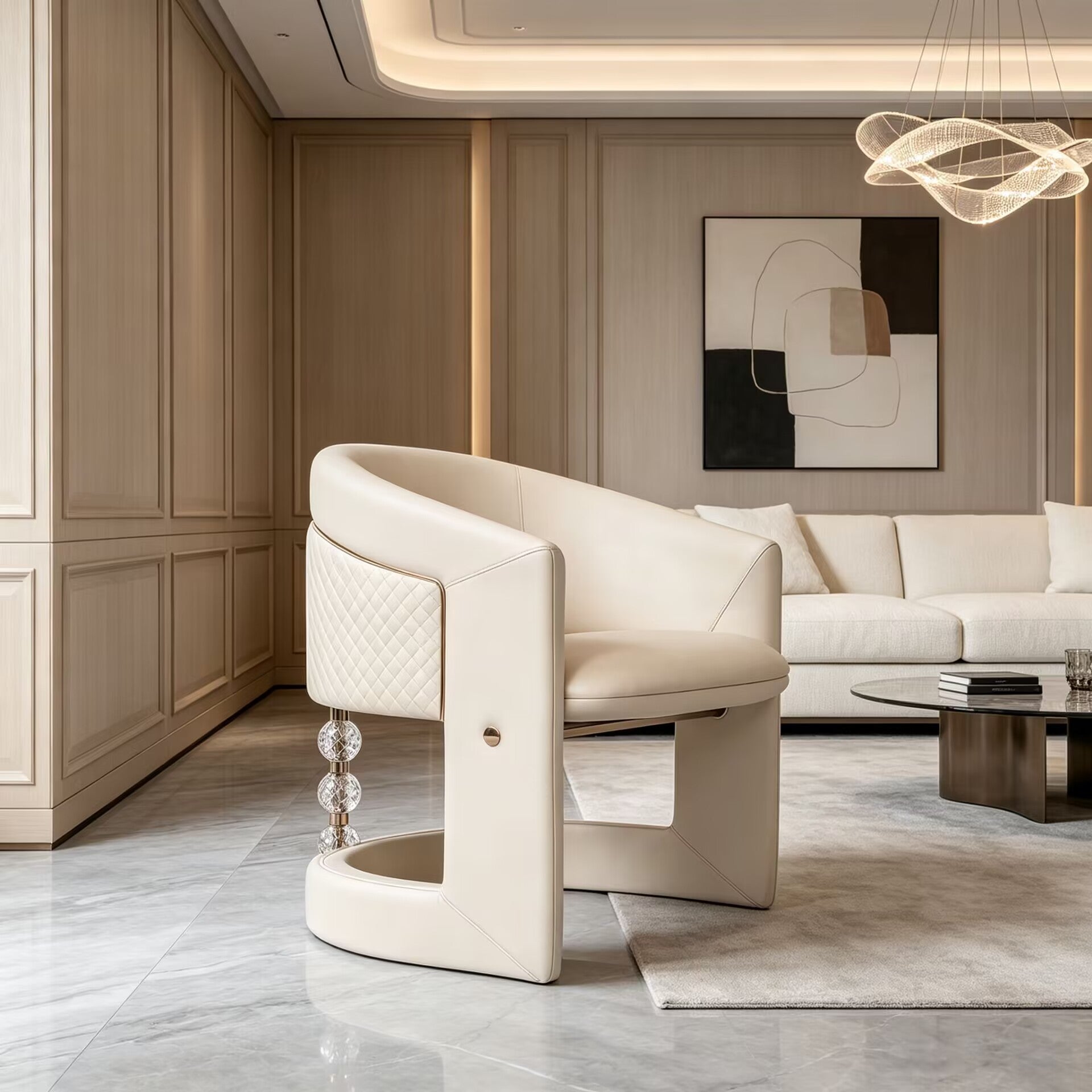 Phaselis Villa Living Room High-End Designer Fabric Single Sofa Chair