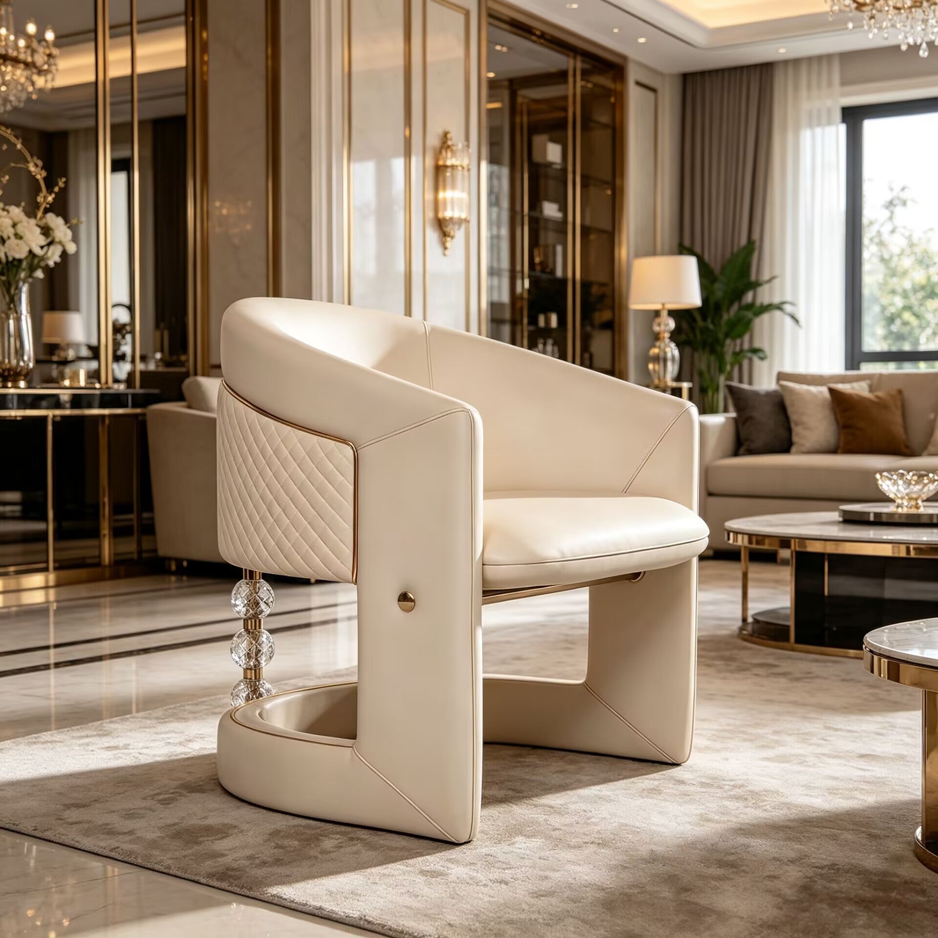 Phaselis Villa Living Room High-End Designer Fabric Single Sofa Chair