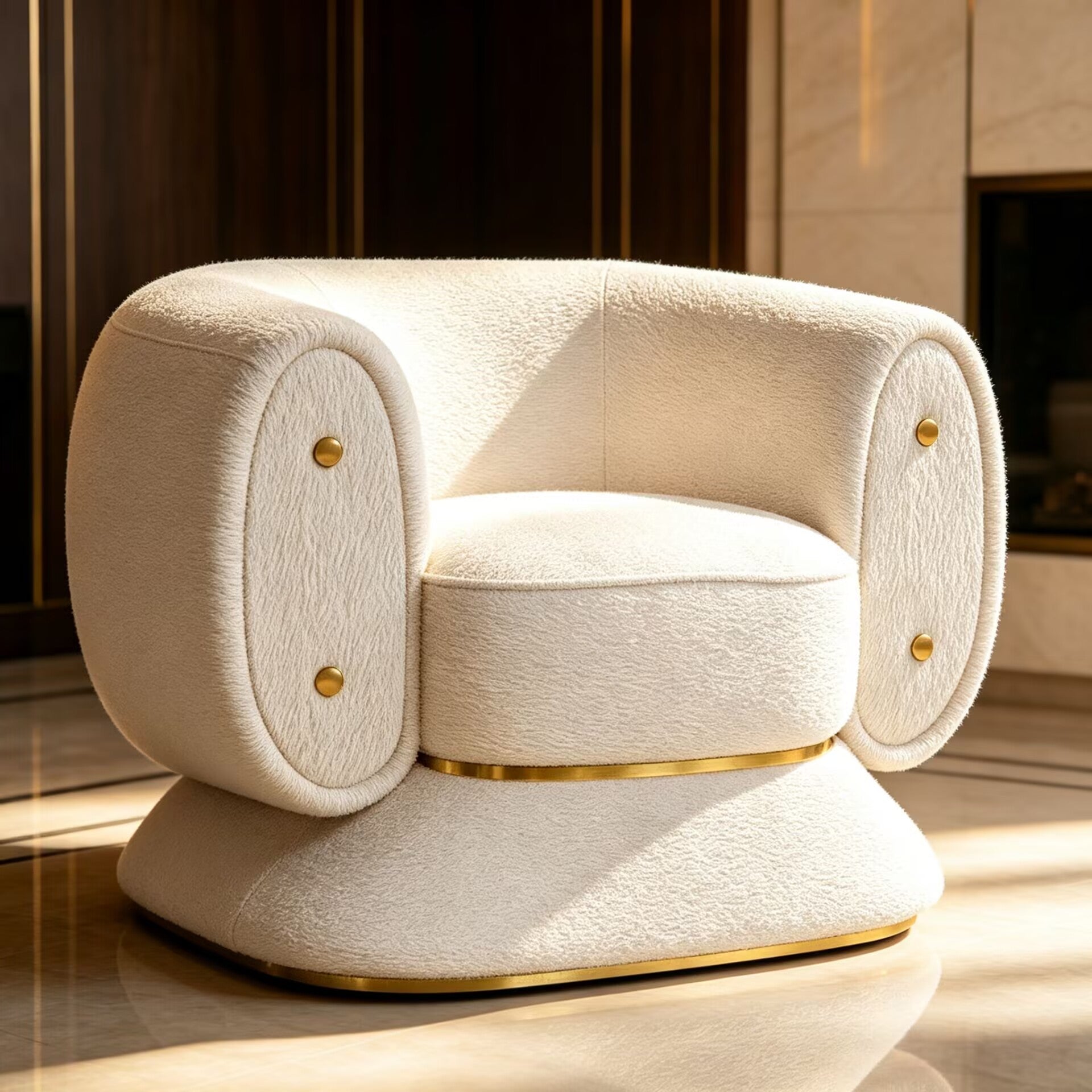 Pierre Living Room High-End Minimalist Fabric Single Sofa Chair