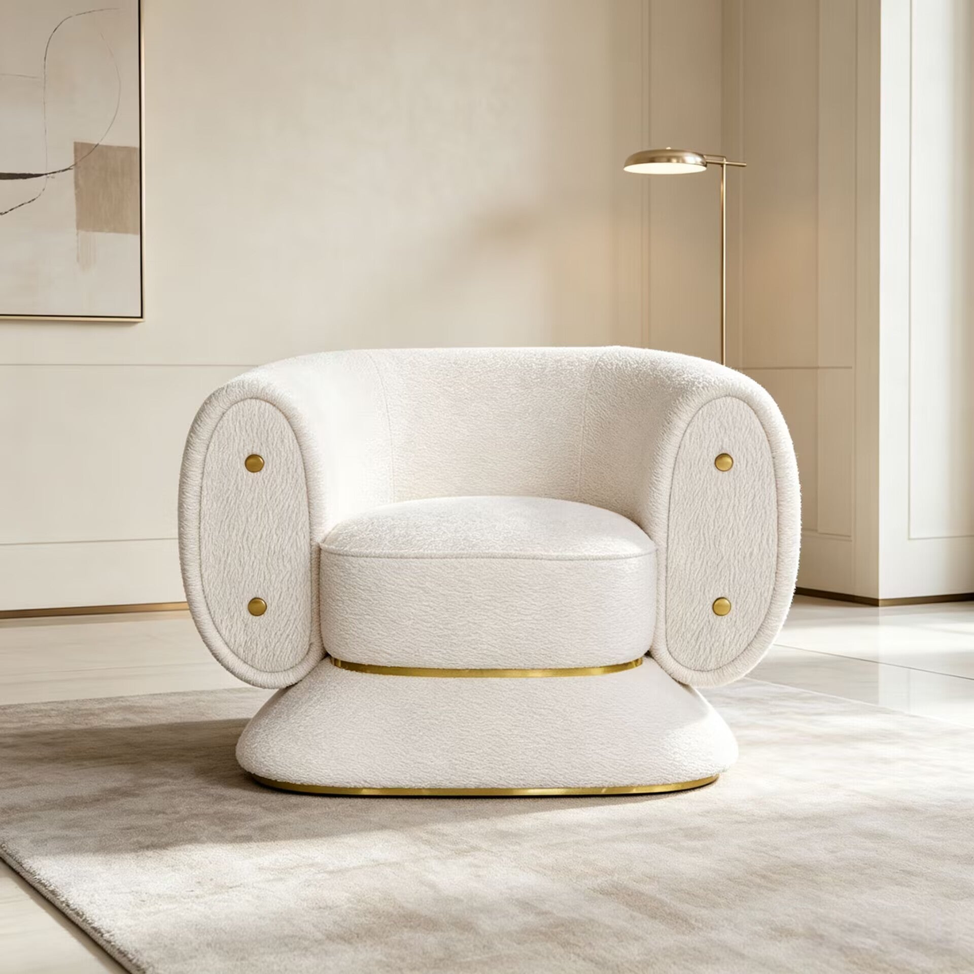 Pierre Living Room High-End Minimalist Fabric Single Sofa Chair
