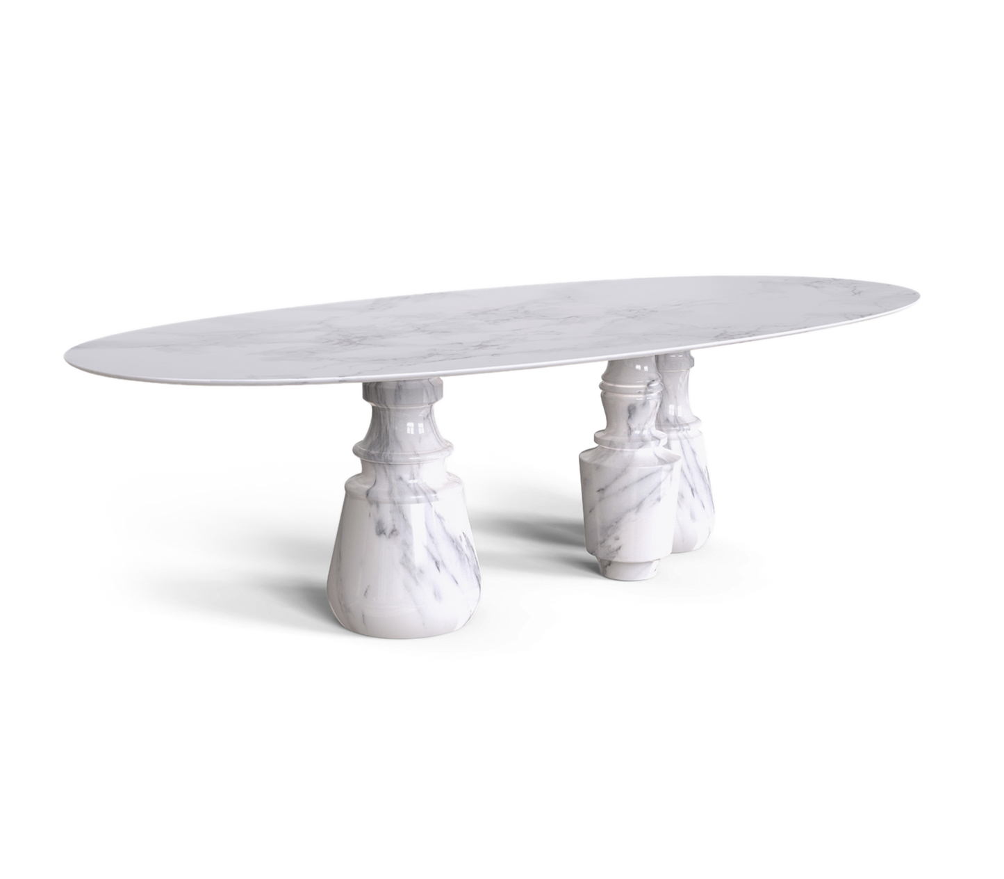 PIETRA OVAL XL NERO MARQUINA MARBLE DINING TABLE