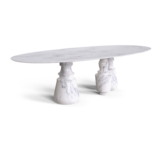 PIETRA OVAL XL NERO MARQUINA MARBLE DINING TABLE