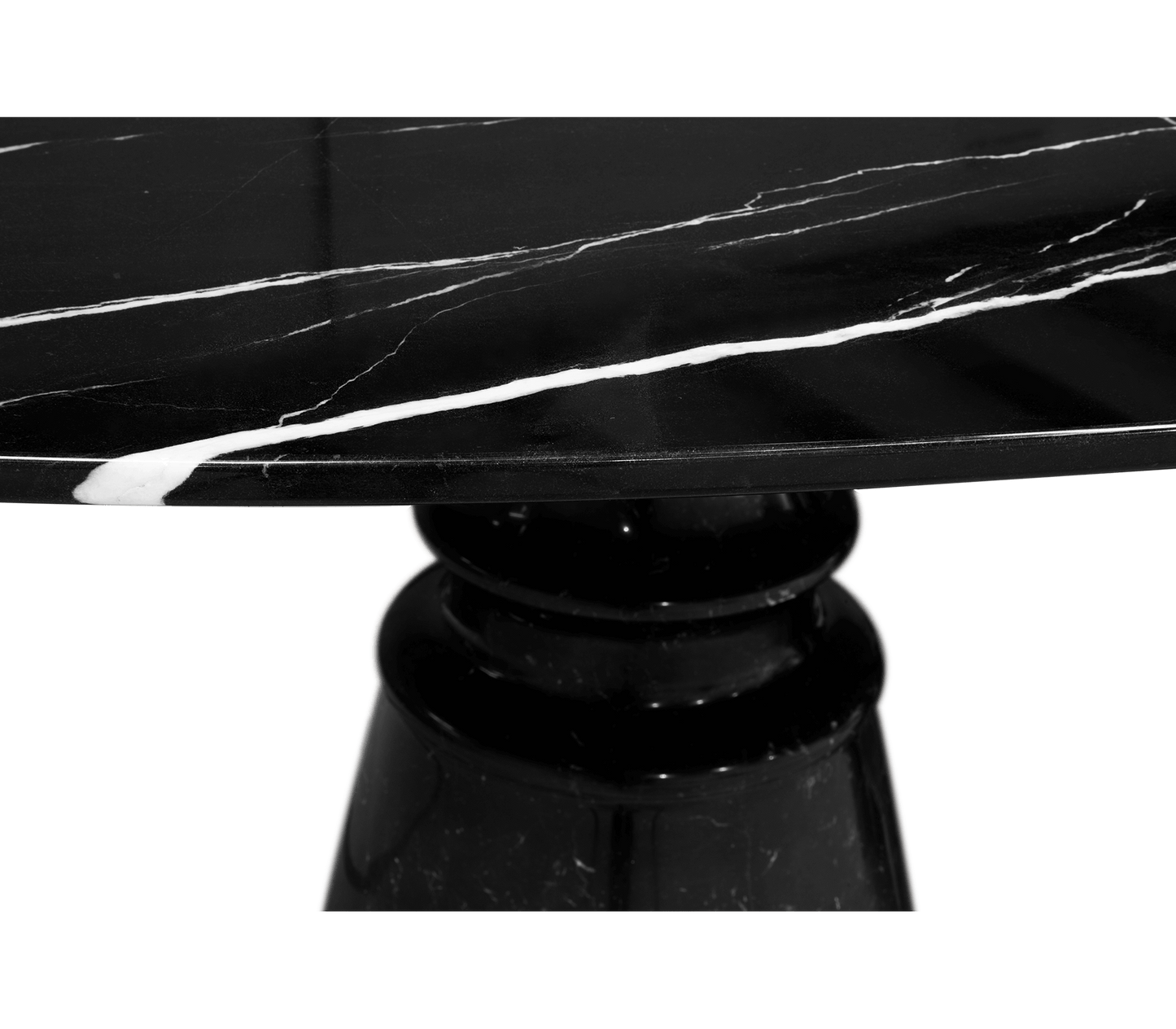 PIETRA OVAL XL NERO MARQUINA MARBLE DINING TABLE