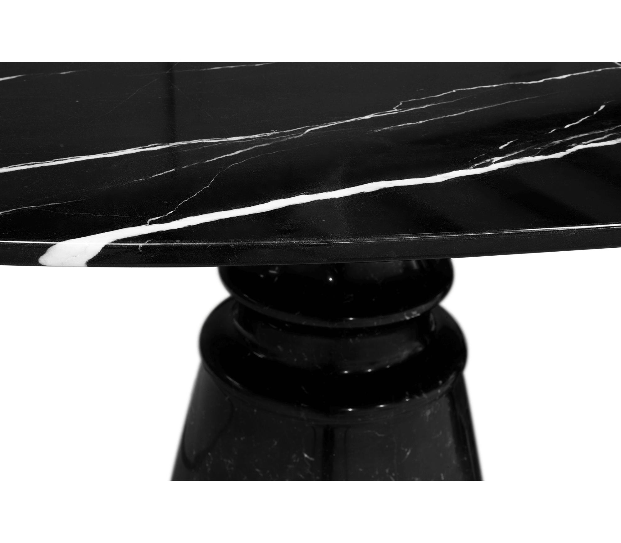 PIETRA OVAL XL NERO MARQUINA MARBLE DINING TABLE