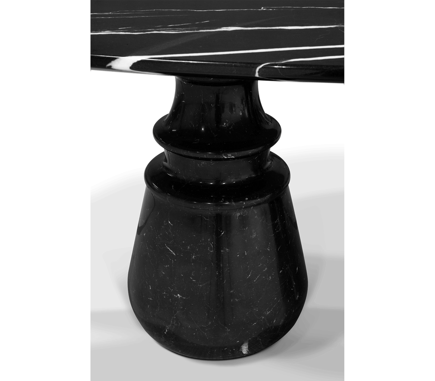 PIETRA OVAL XL NERO MARQUINA MARBLE DINING TABLE