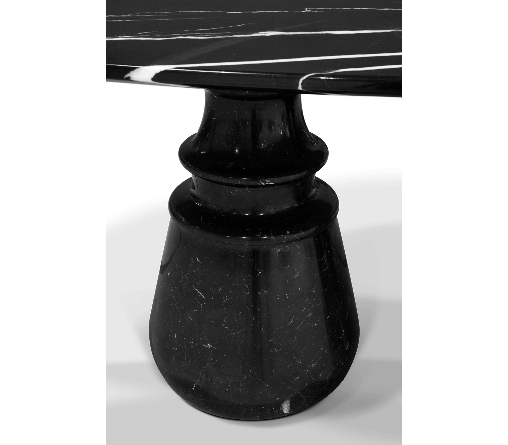 PIETRA OVAL XL NERO MARQUINA MARBLE DINING TABLE