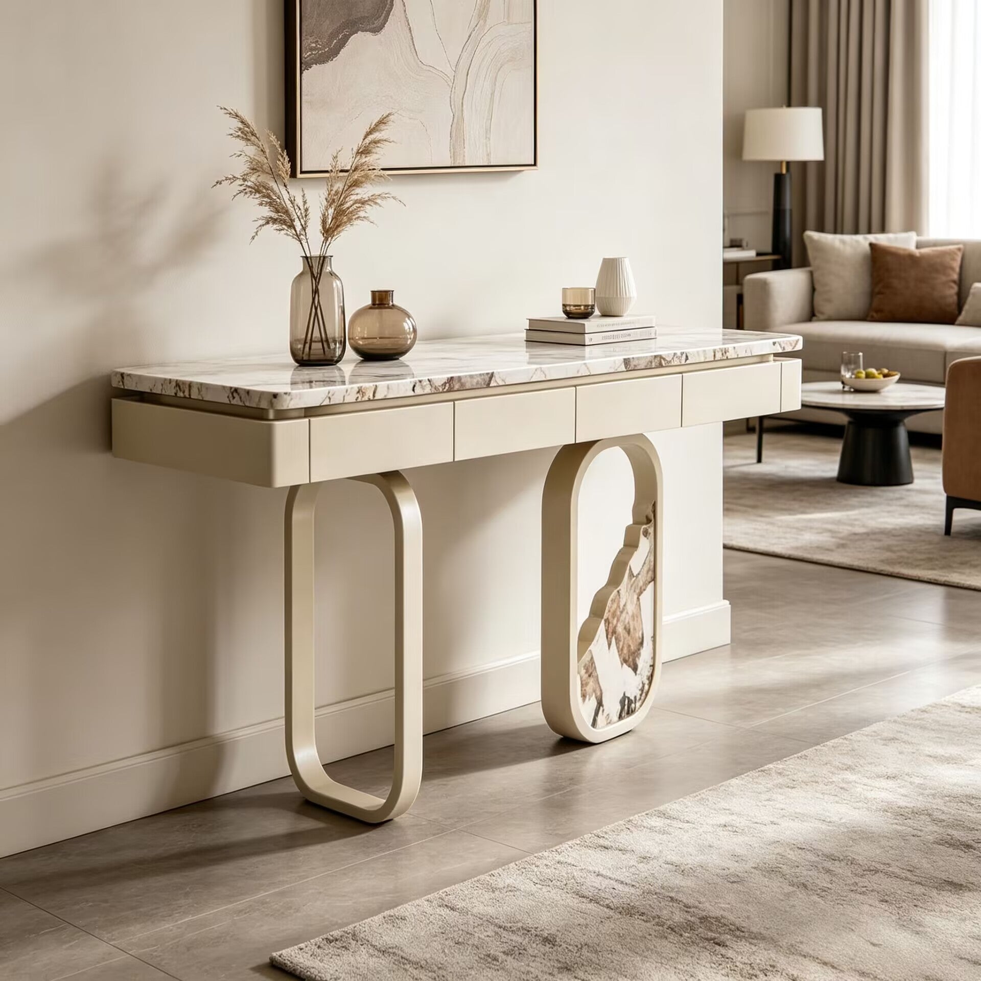 Plata Villa Living Room Designer Marble Customize Entryway Cabinet