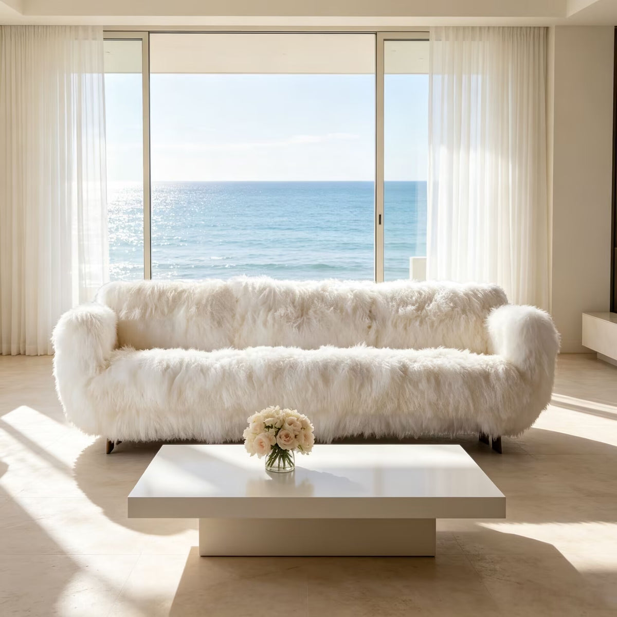 Primal Upscale Metal Unique Creativity Plush Multi-Seat Straight Sofa