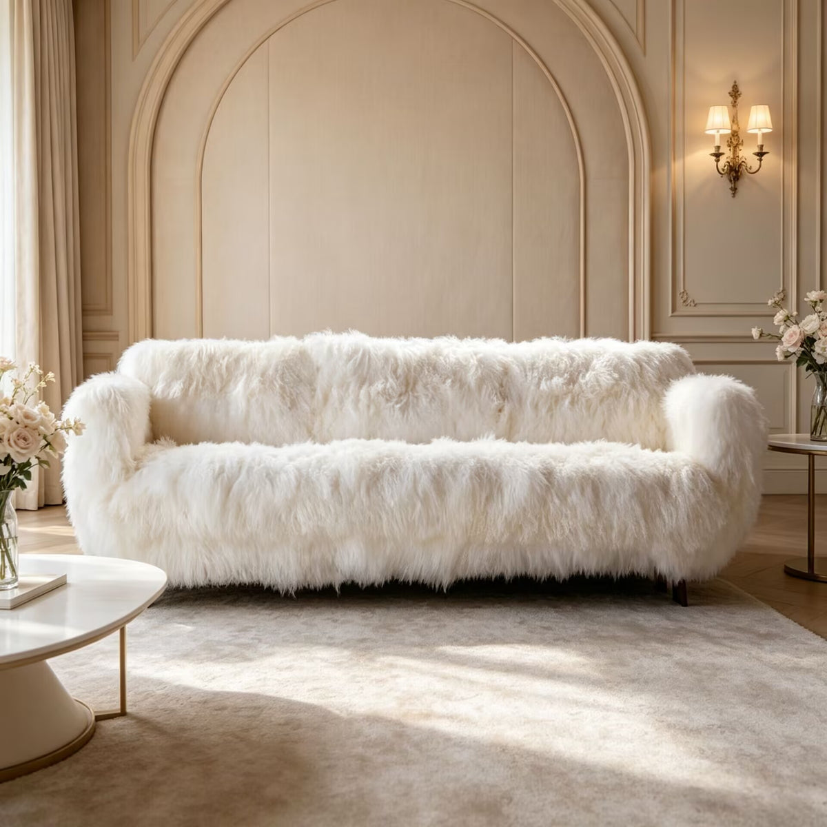 Primal Upscale Metal Unique Creativity Plush Multi-Seat Straight Sofa