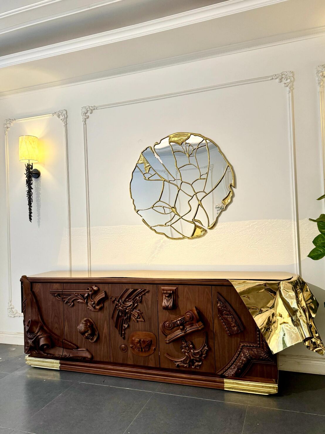 GLANCE MIRROR Light luxury crackle decorative bronze mirror