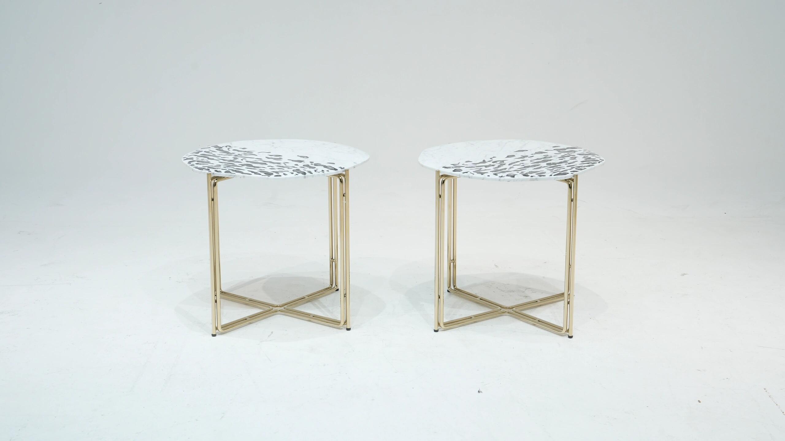 Ragali.2 Luxurious Marble Modern Minimalism Stainless Steel Side Table