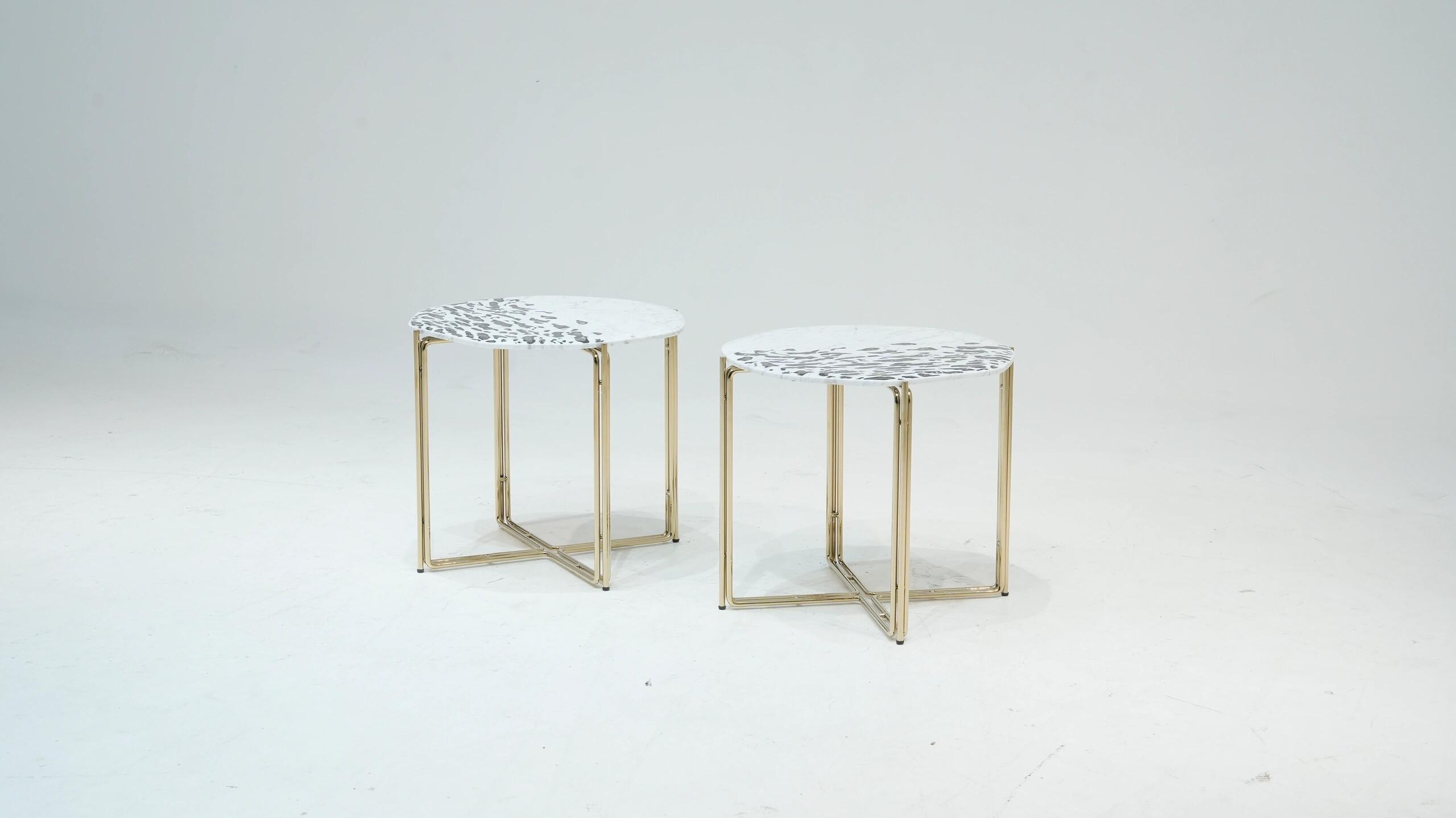 Ragali.2 Luxurious Marble Modern Minimalism Stainless Steel Side Table