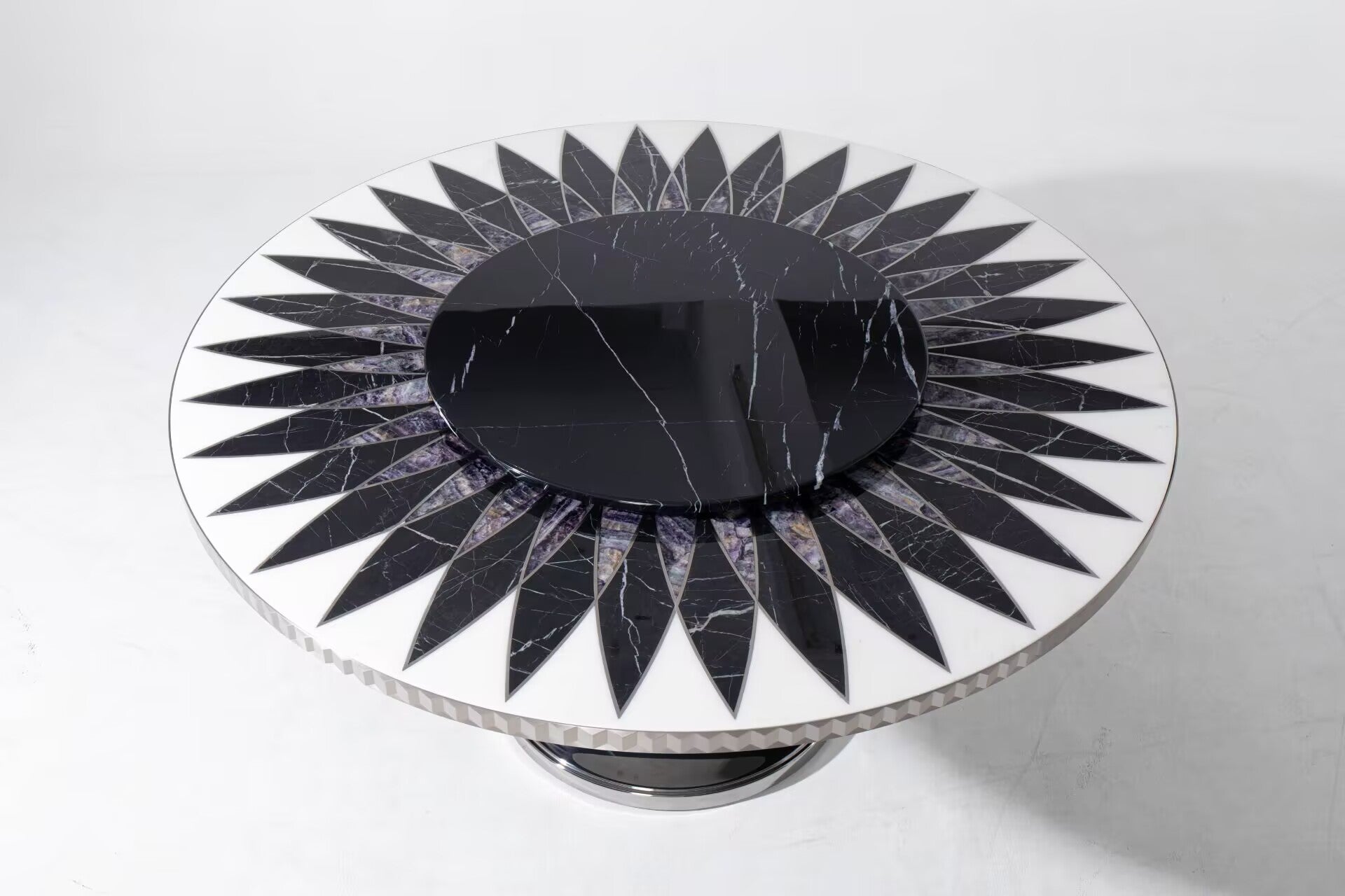 Raidho Luxurious Villa Minimalism Marble Crystal Round Dining Table
