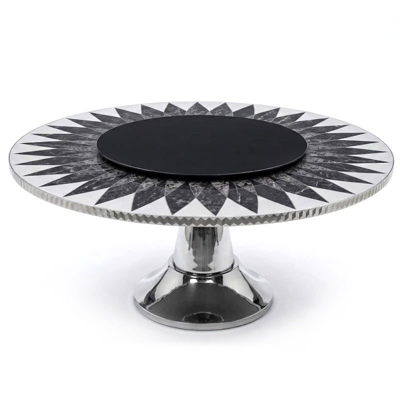 Raidho Luxurious Villa Minimalism Marble Crystal Round Dining Table