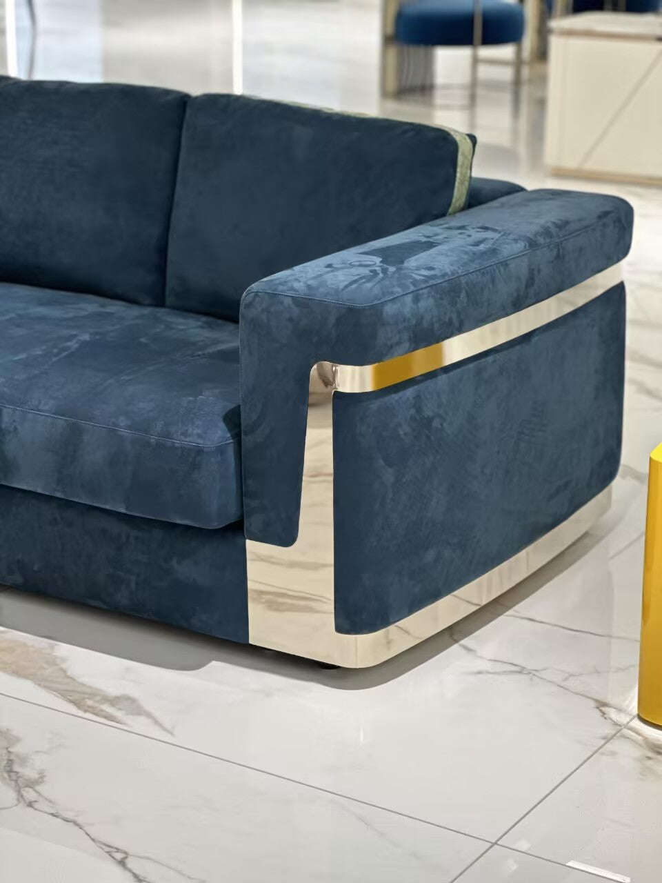 Ray Luxurious Living Room Artistic Metal Fabric Multi-Seat Sofa