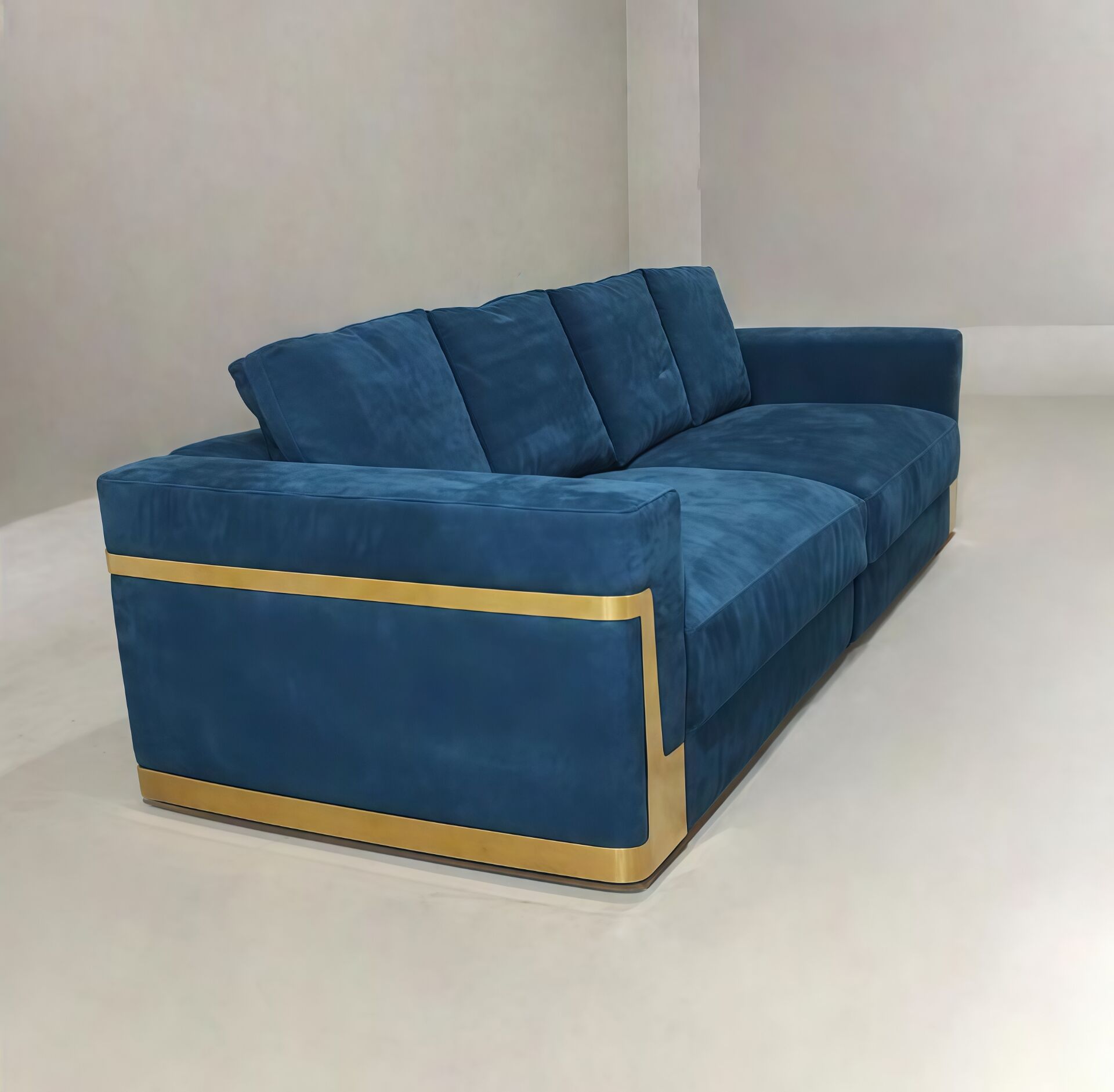 Ray Luxurious Living Room Artistic Metal Fabric Multi-Seat Sofa