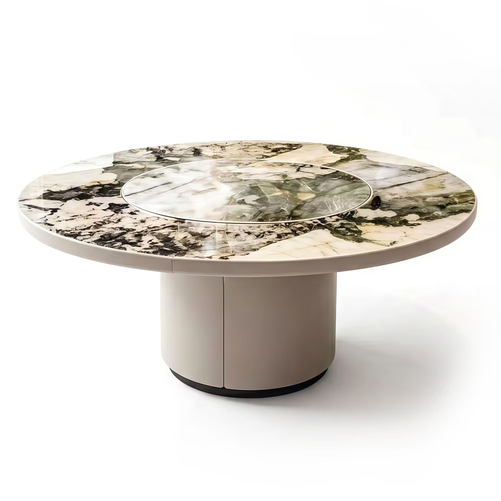 Re High-End Marble Creative Leather Art Round Dining Table