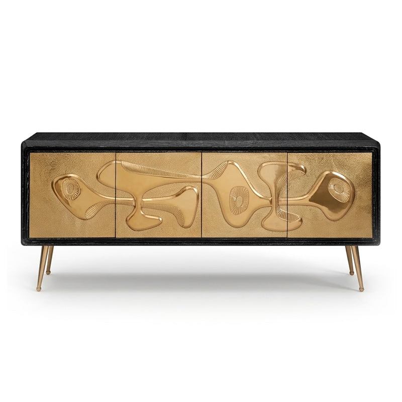 Reform Unique Engraving Artistic Minimalist Solid Wood Sideboard